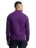 Cotton Cable Full Zip Mock Neck Sweater - Purple sold by Paul Fredrick