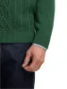 Cotton Cable Full Zip Mock Neck Sweater - Green sold by Paul Fredrick