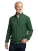 Cotton Cable Full Zip Mock Neck Sweater - Green sold by Paul Fredrick