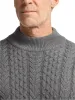 Cotton Cable Mock Neck Sweater - Grey sold by Paul Fredrick