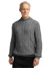Cotton Cable Mock Neck Sweater - Grey sold by Paul Fredrick