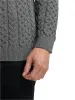 Cotton Cable Mock Neck Sweater - Grey sold by Paul Fredrick