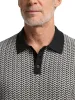 Cotton Three Button Polo - Black/ivory sold by Paul Fredrick