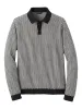 Cotton Three Button Polo - Black/ivory sold by Paul Fredrick