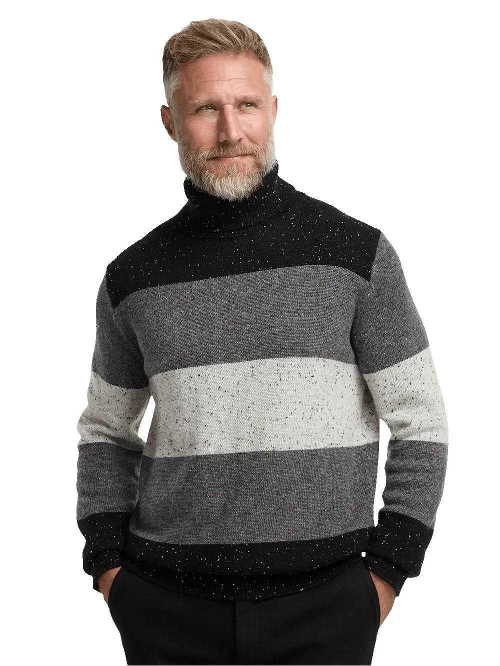 Donegal Turtleneck Sweater - Black sold by Paul Fredrick product image thumbnail 2