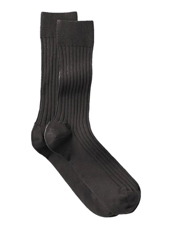 Solid Rib Cotton Blend Sock - Grey sold by Paul Fredrick