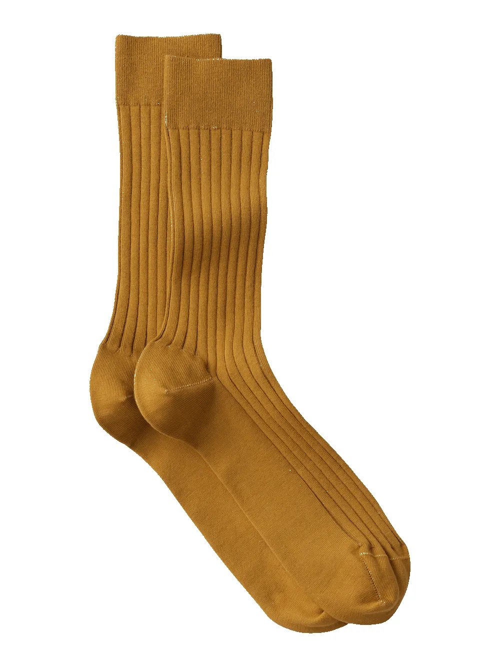 Solid Rib Cotton Blend Sock - Gold sold by Paul Fredrick