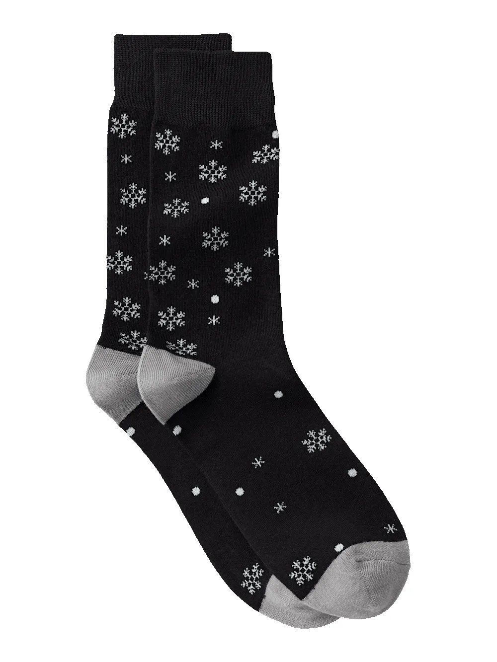 Snowflake Cotton Blend Socks - Black sold by Paul Fredrick