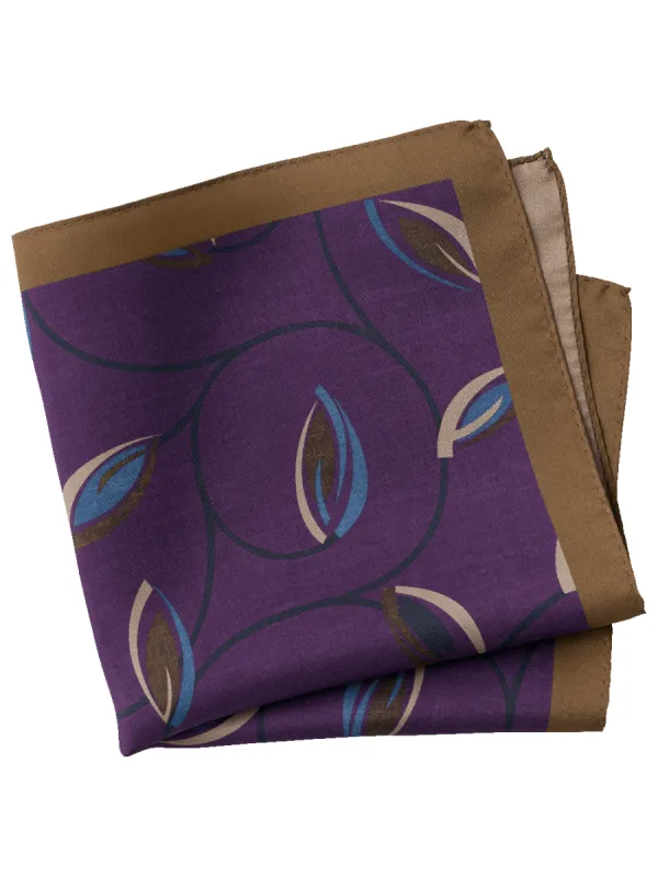Botanical Silk Pocket Square - Purple Multi sold by Paul Fredrick