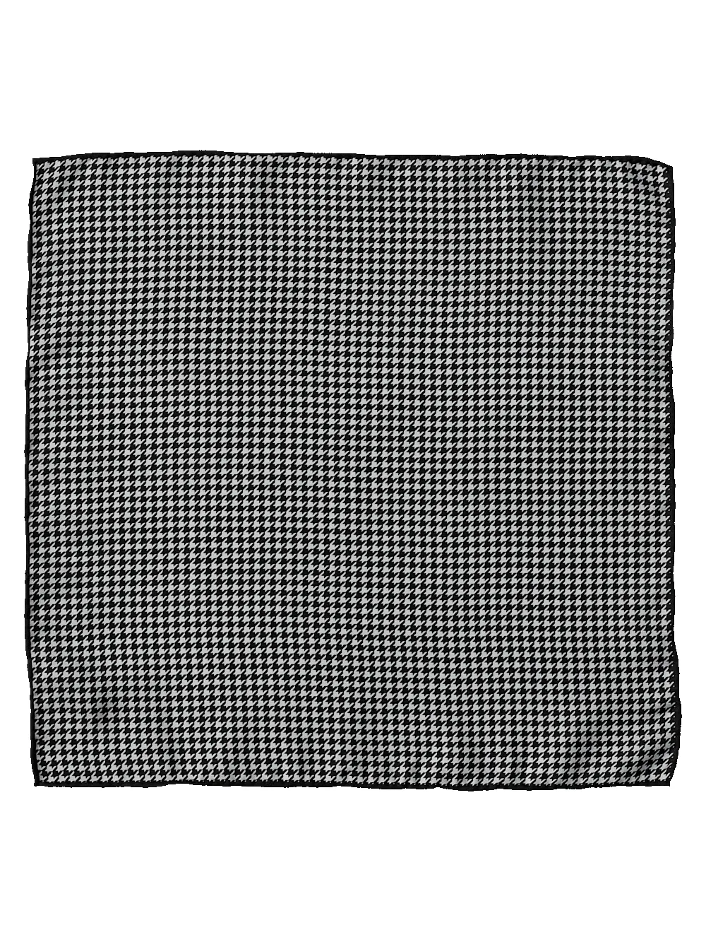 Houndstooth Silk Pocket Square - Ivory/silver sold by Paul Fredrick product image thumbnail 2