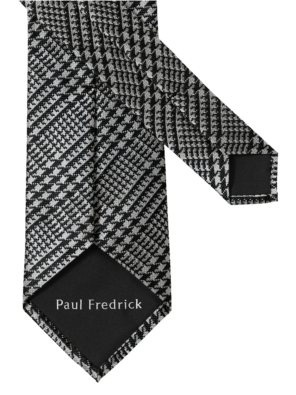Houndstooth Woven Silk Tie - Black/grey sold by Paul Fredrick product image thumbnail 3