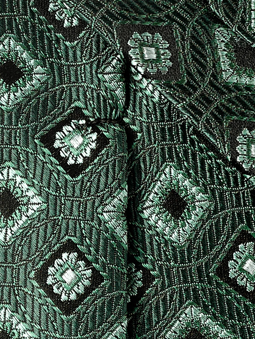 Medallion Woven Silk Tie - Green sold by Paul Fredrick product image thumbnail 4