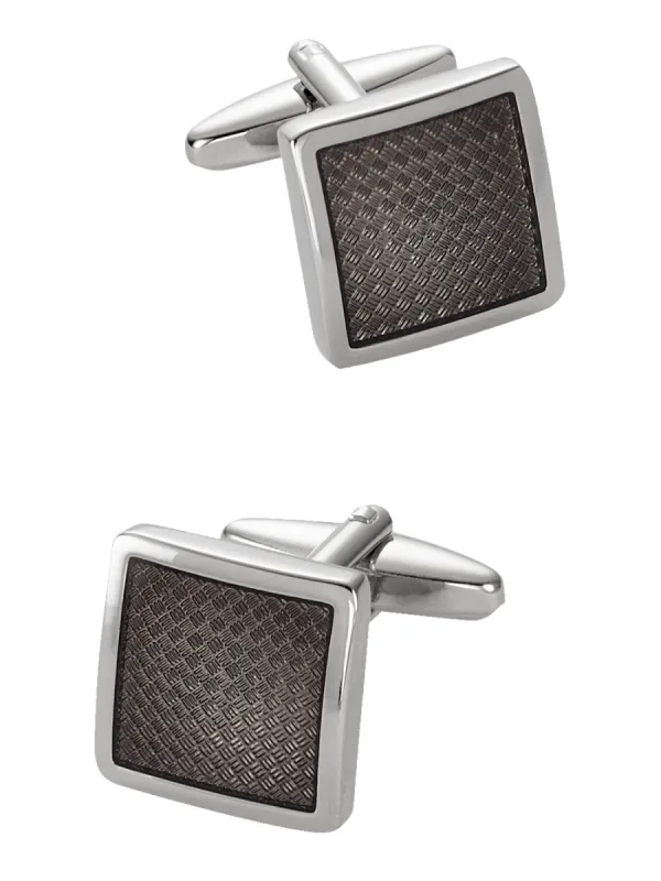 Enamel Square Cufflink - Black sold by Paul Fredrick