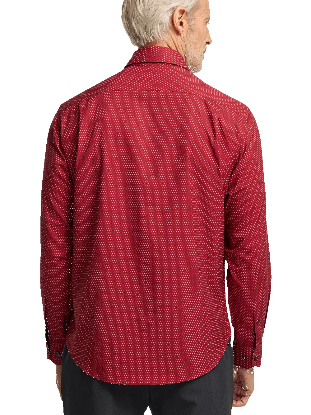 Polyester/spandex Dot Casual Shirt - Red sold by Paul Fredrick product image thumbnail 5