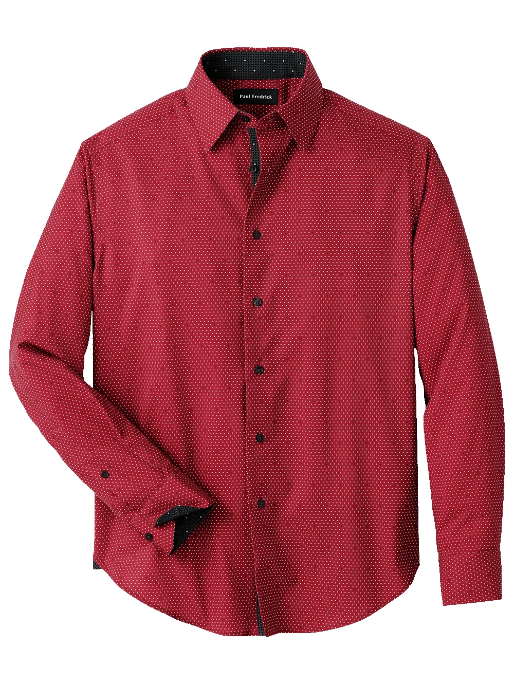 Polyester/spandex Dot Casual Shirt - Red sold by Paul Fredrick