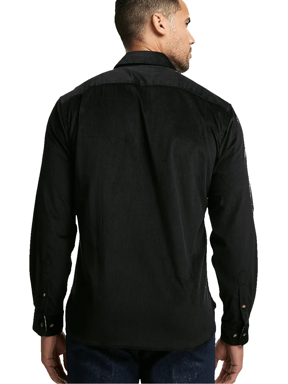 Cotton Corduroy Casual Shirt - Black sold by Paul Fredrick product image thumbnail 5