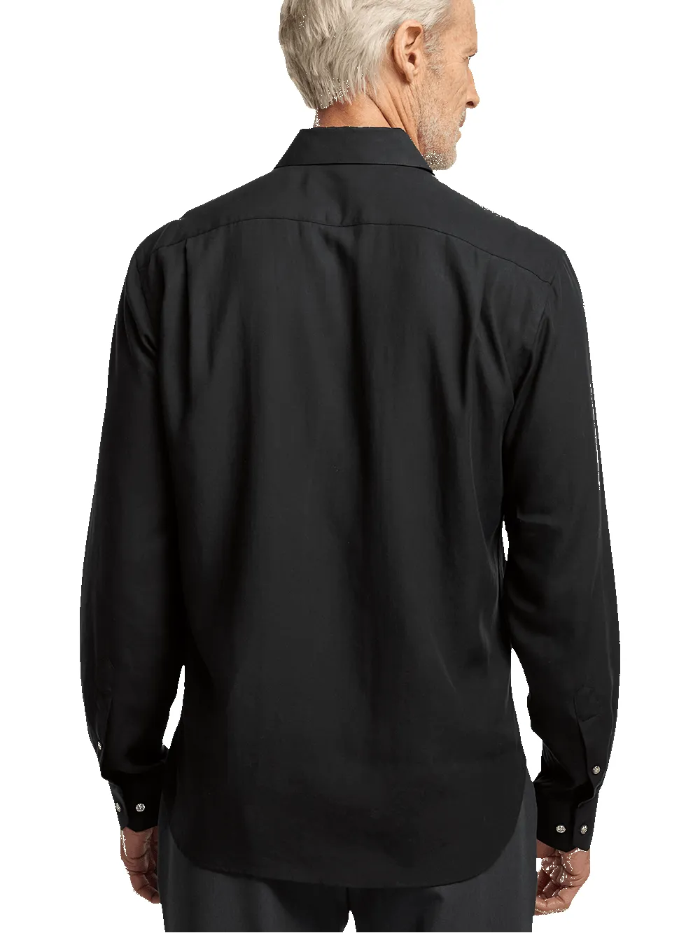 Lyocell Solid Casual Shirt - Black sold by Paul Fredrick product image thumbnail 5