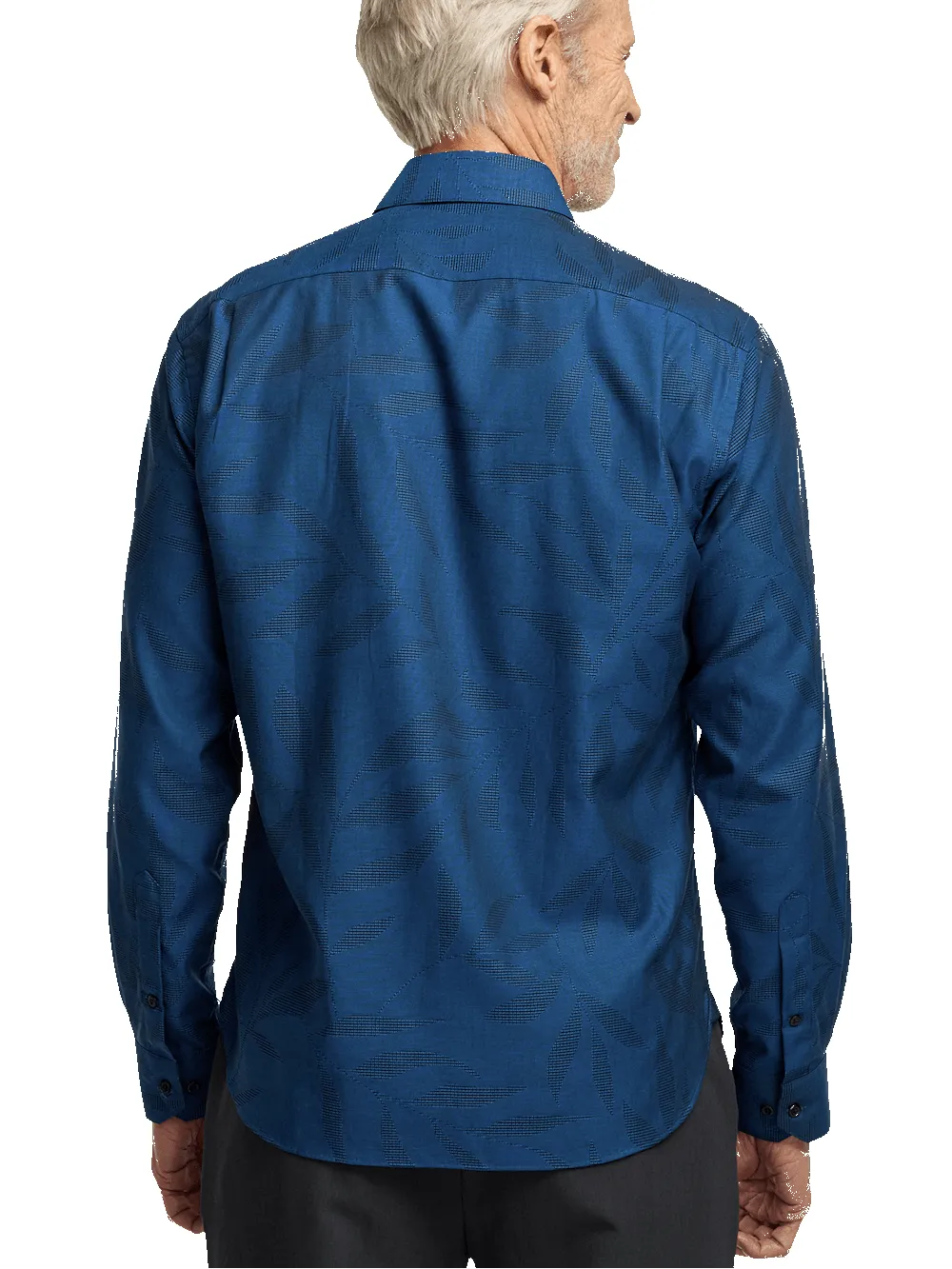 Cotton Leaf Jacquard Casual Shirt - Blue sold by Paul Fredrick product image thumbnail 5
