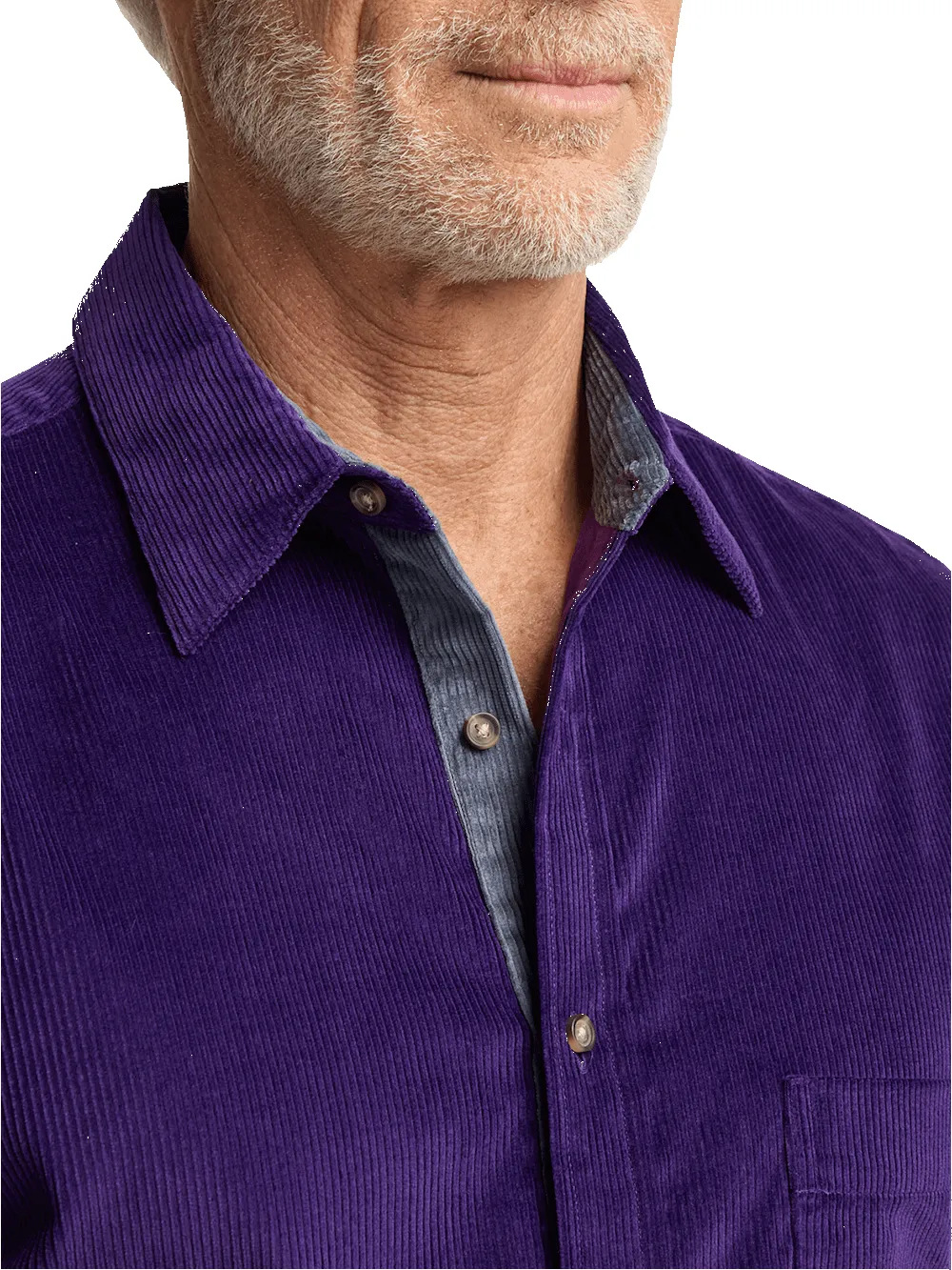 Cotton Corduroy Casual Shirt - Purple sold by Paul Fredrick product image thumbnail 3