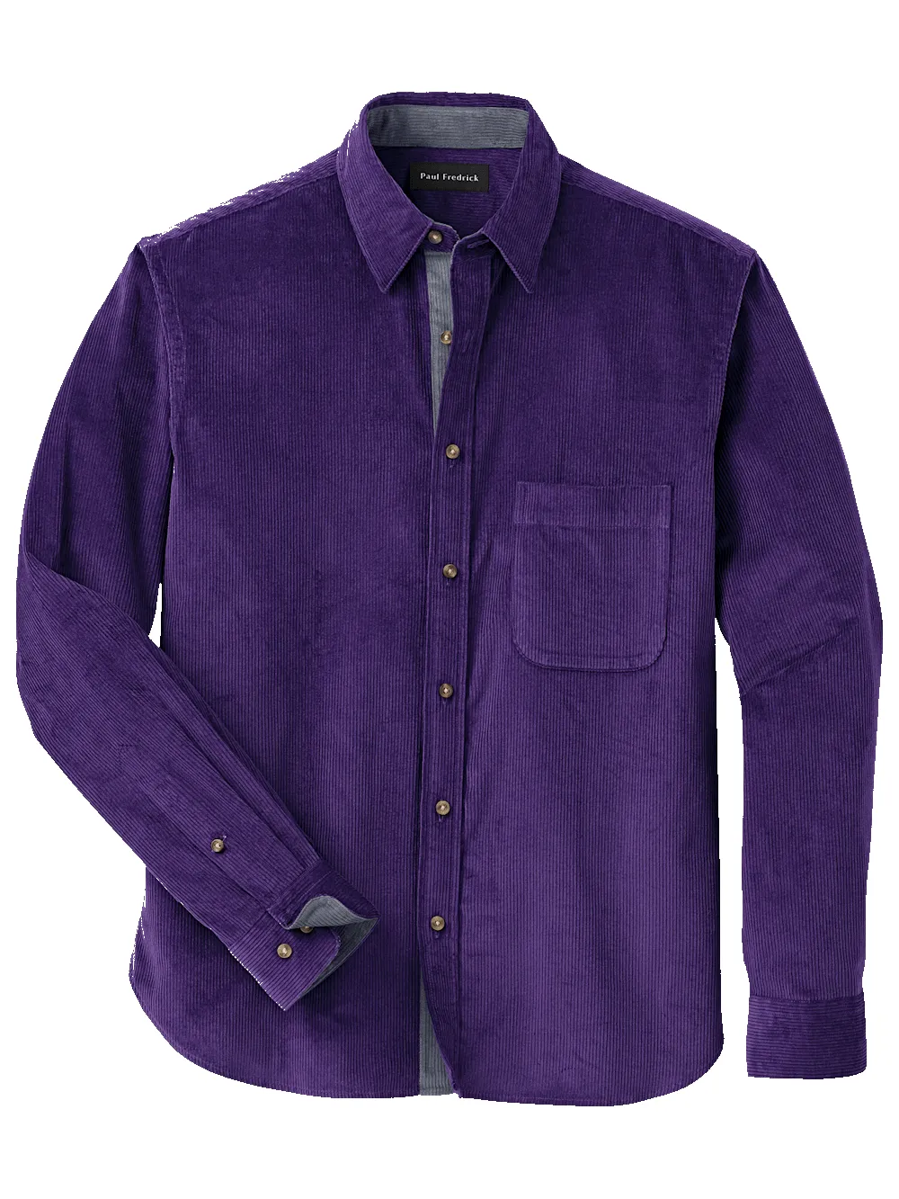 Cotton Corduroy Casual Shirt - Purple sold by Paul Fredrick