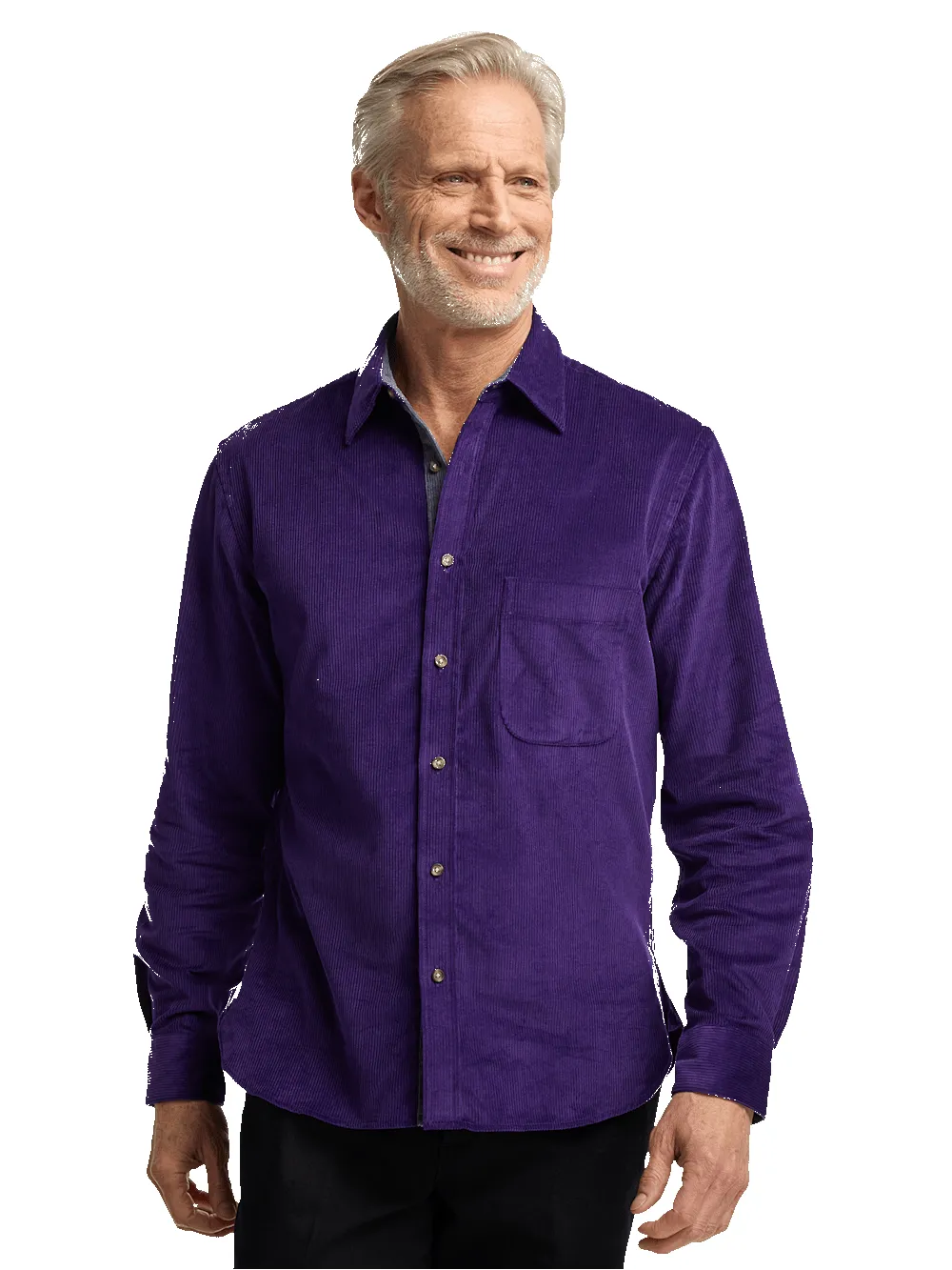 Cotton Corduroy Casual Shirt - Purple sold by Paul Fredrick product image thumbnail 2
