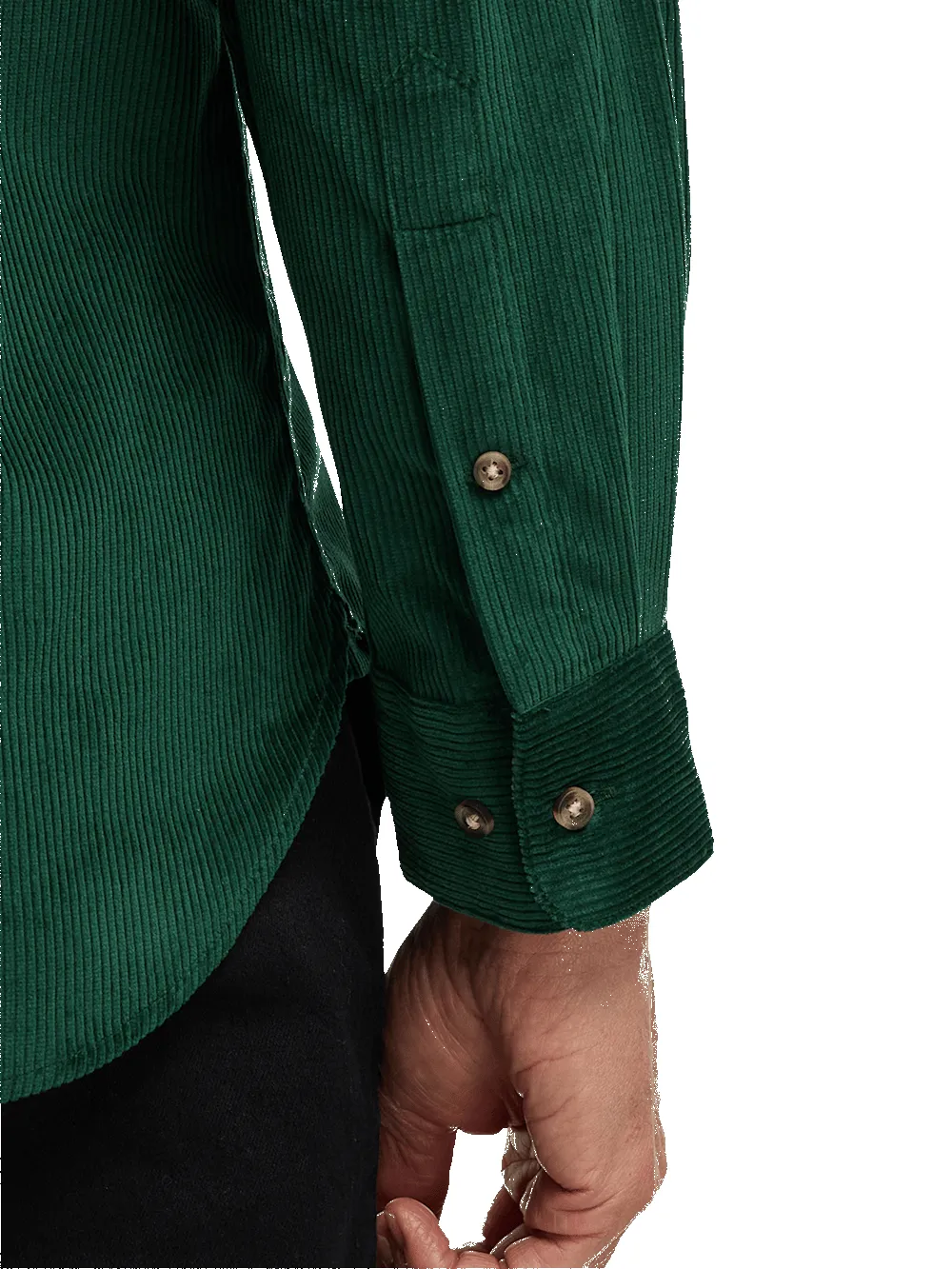 Cotton Corduroy Casual Shirt - Green sold by Paul Fredrick product image thumbnail 4