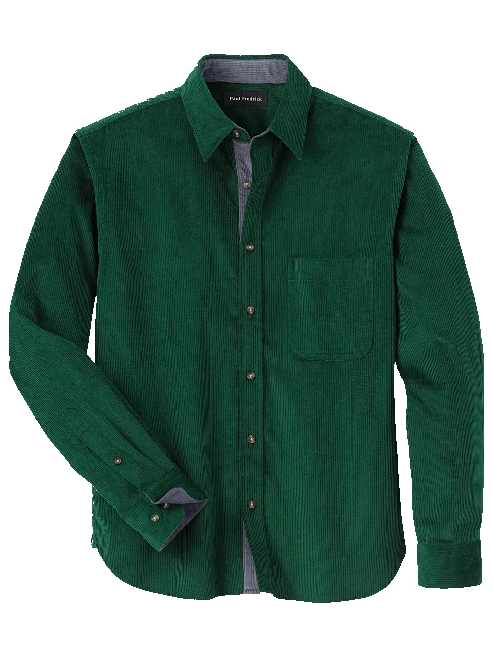 Cotton Corduroy Casual Shirt - Green sold by Paul Fredrick