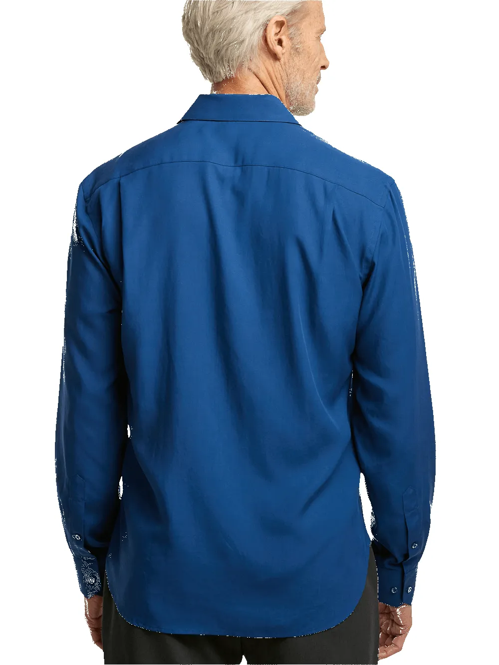 Lyocell Solid Casual Shirt - Blue sold by Paul Fredrick product image thumbnail 5