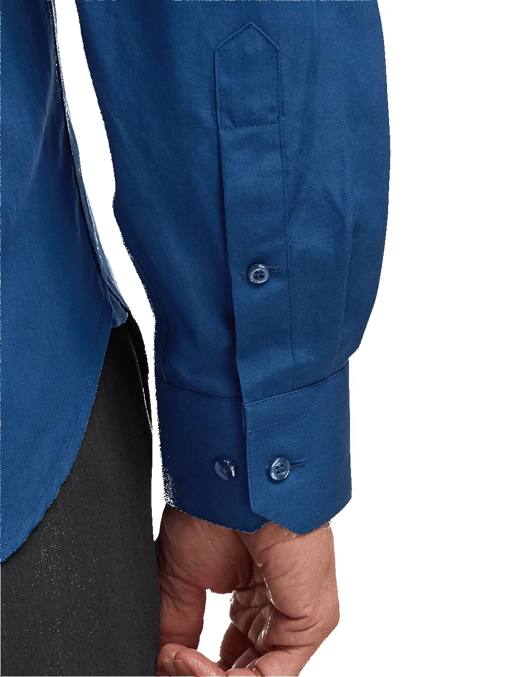 Lyocell Solid Casual Shirt - Blue sold by Paul Fredrick product image thumbnail 4