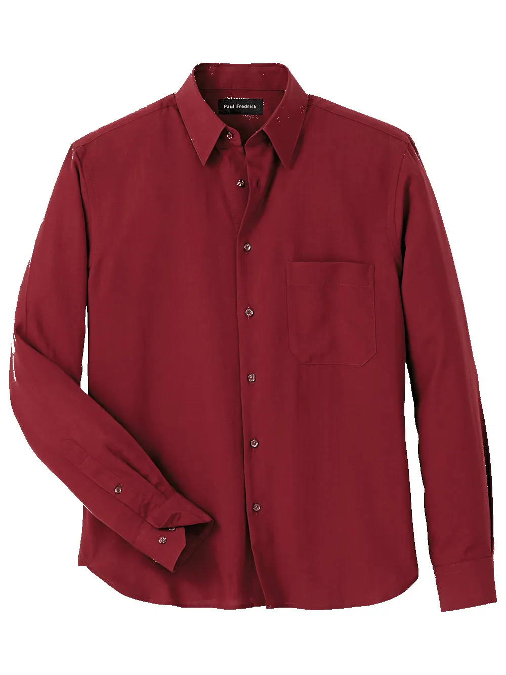 Lyocell Solid Casual Shirt - Burgundy sold by Paul Fredrick