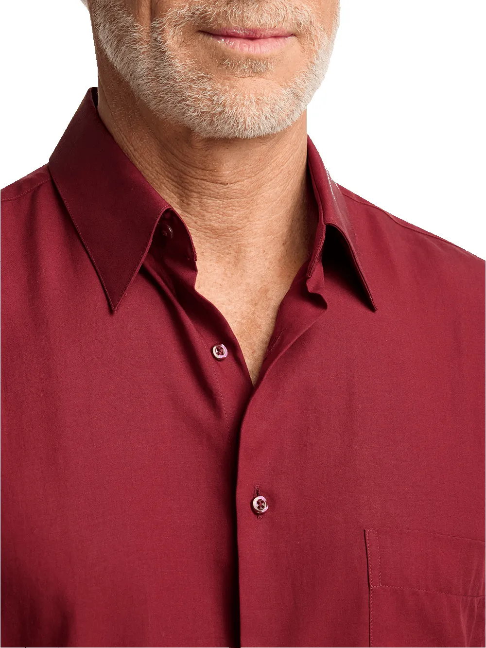 Lyocell Solid Casual Shirt - Burgundy sold by Paul Fredrick product image thumbnail 3