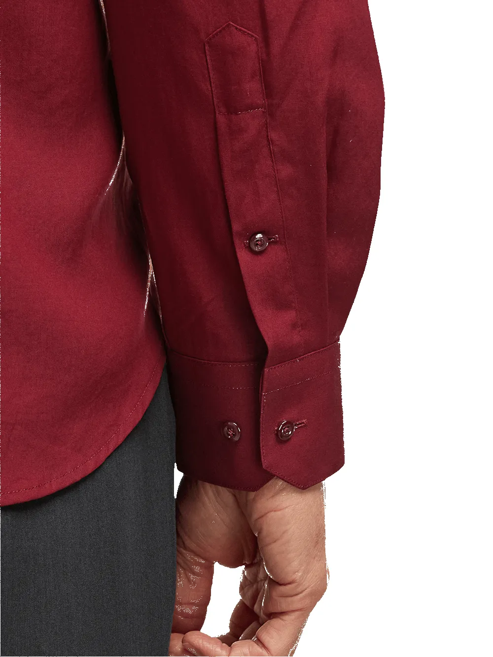 Lyocell Solid Casual Shirt - Burgundy sold by Paul Fredrick product image thumbnail 4