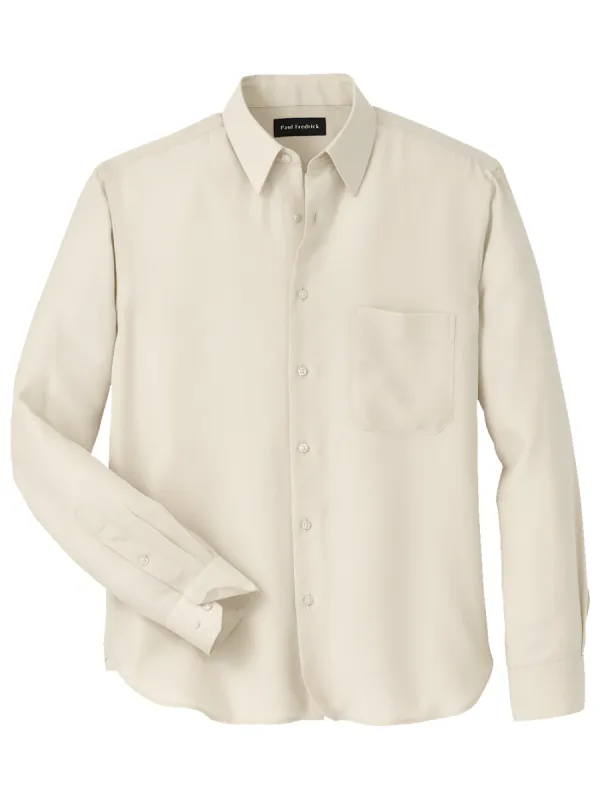Lyocell Solid Casual Shirt - Ivory sold by Paul Fredrick