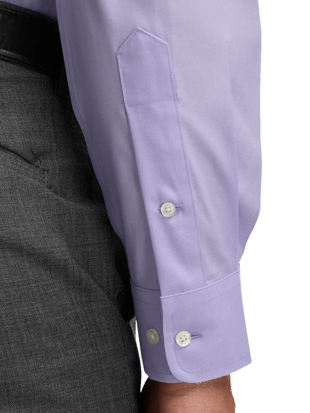 Non-Iron Cotton Pinpoint Solid Button Down Collar Dress Shirt - Lavender sold by Paul Fredrick product image thumbnail 4