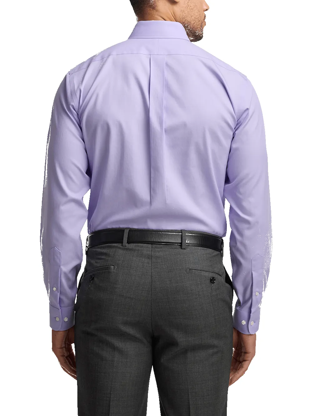 Non-Iron Cotton Pinpoint Solid Button Down Collar Dress Shirt - Lavender sold by Paul Fredrick product image thumbnail 5