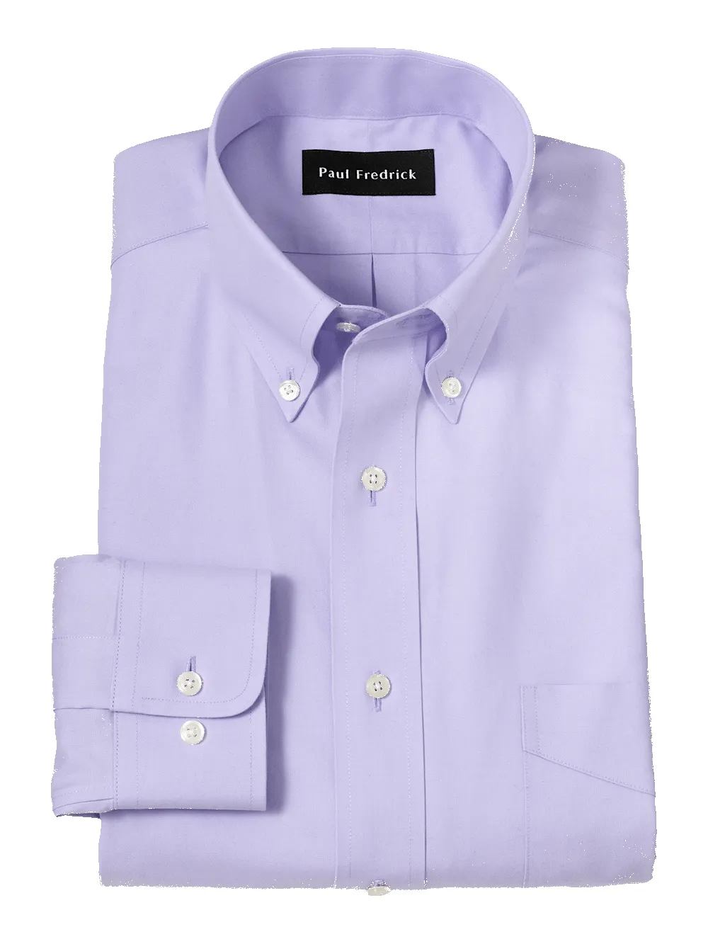 Non-Iron Cotton Pinpoint Solid Button Down Collar Dress Shirt - Lavender sold by Paul Fredrick