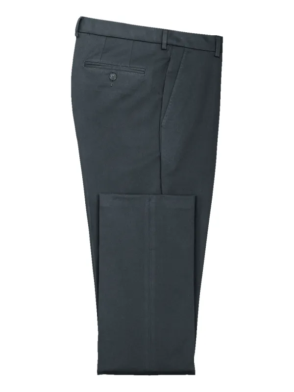 Impeccable Cotton Chino Flat Front Pants - Medium Grey sold by Paul Fredrick