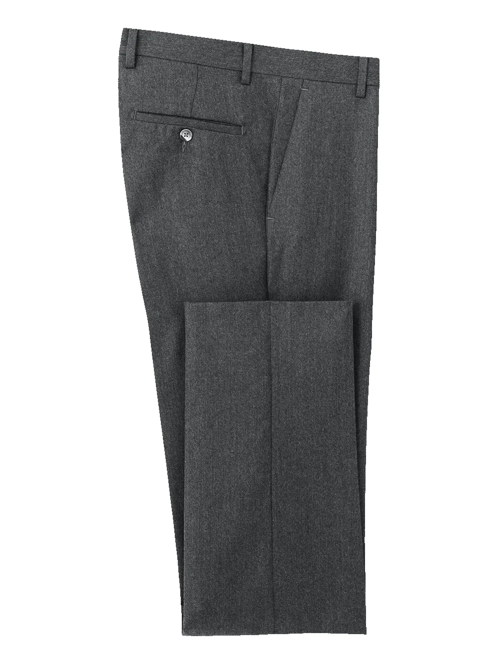Wool Flannel Flat Front Pant - Charcoal sold by Paul Fredrick