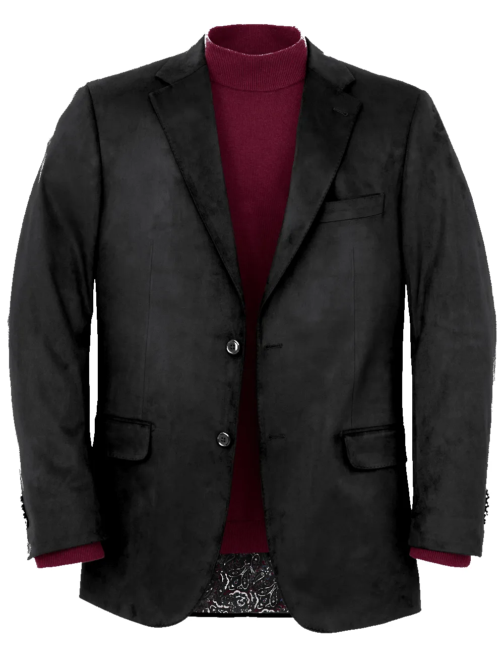 Microsuede Notch Lapel Sport Coat - Black sold by Paul Fredrick