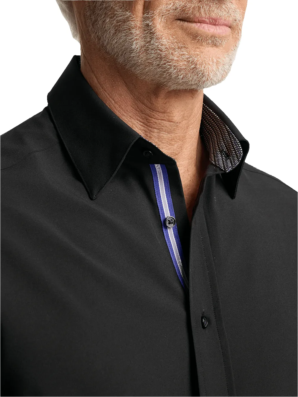 Performance Stretch Solid Casual Shirt - Black sold by Paul Fredrick product image thumbnail 3