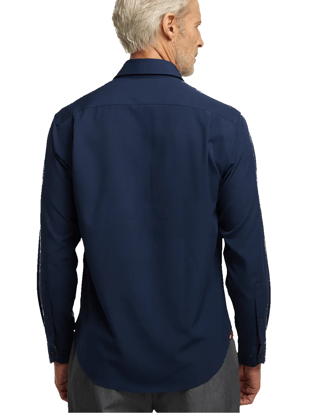 Performance Stretch Solid Casual Shirt - Navy sold by Paul Fredrick product image thumbnail 5