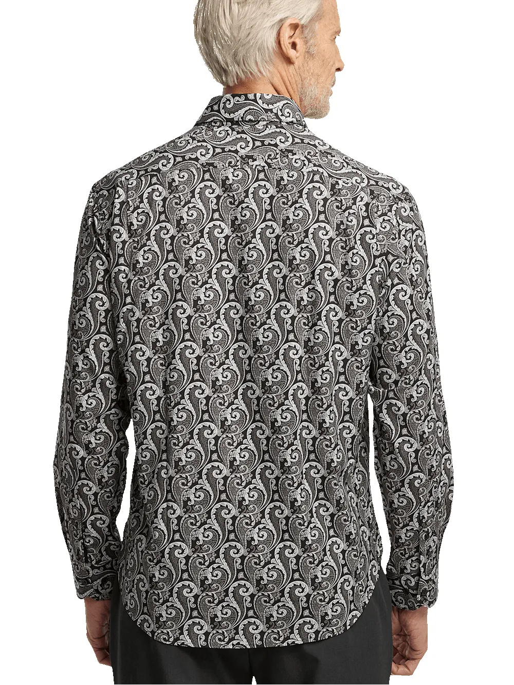 Performance Stretch Paisley Casual Shirt - Black/grey sold by Paul Fredrick product image thumbnail 5
