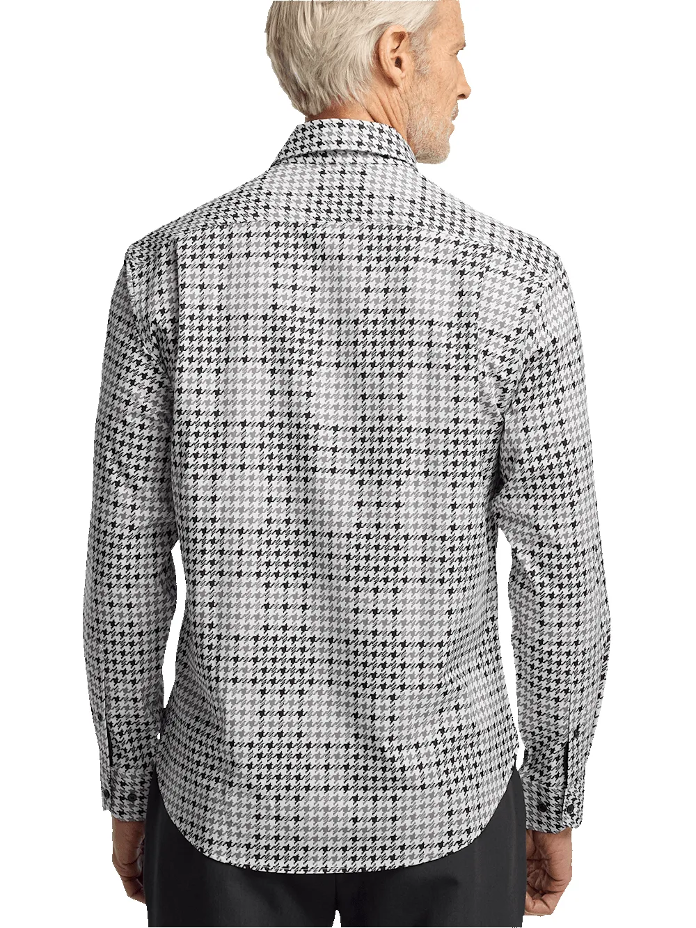 Performance Stretch Houndstooth Casual Shirt - Black/grey sold by Paul Fredrick product image thumbnail 5