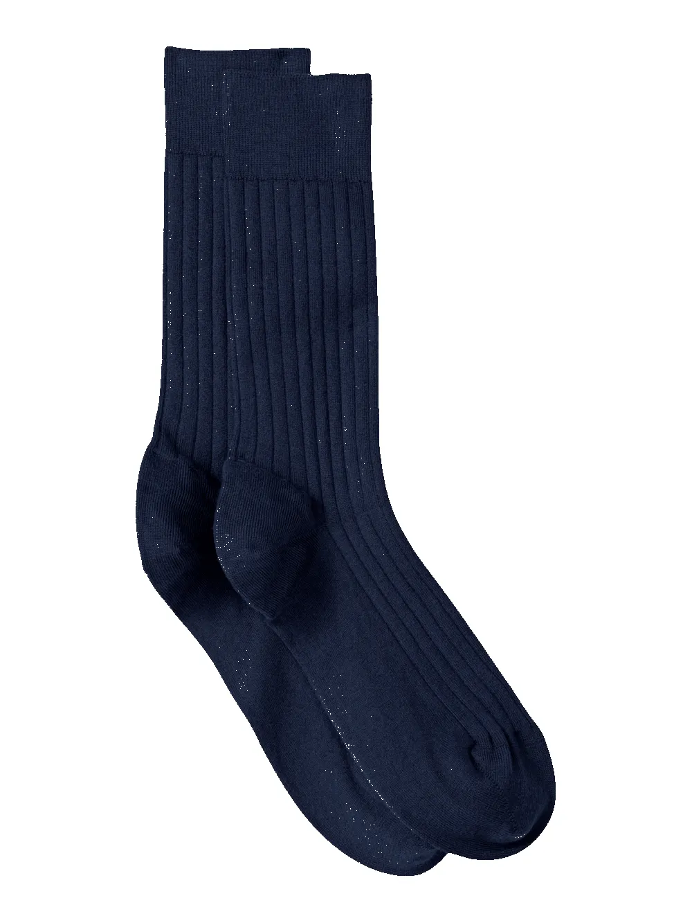 Solid Rib With Contrast Cotton Blend Sock - Navy/blue sold by Paul Fredrick