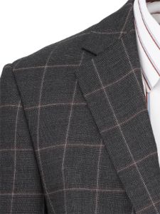 Wool Stretch Windowpane Single Breasted Notch Lapel Suit sold by Paul Fredrick