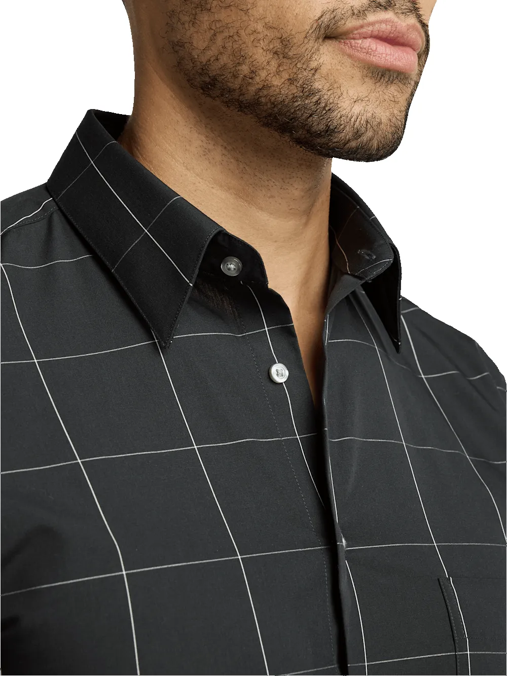Cotton Windowpane Casual Shirt - Black sold by Paul Fredrick product image thumbnail 3
