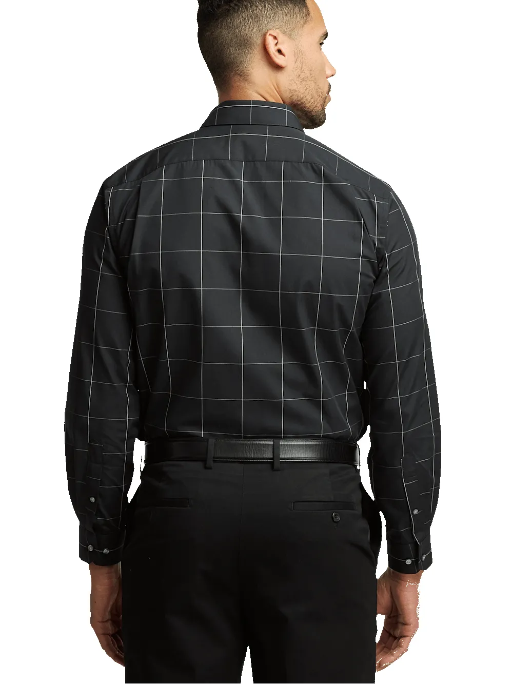 Cotton Windowpane Casual Shirt - Black sold by Paul Fredrick product image thumbnail 5