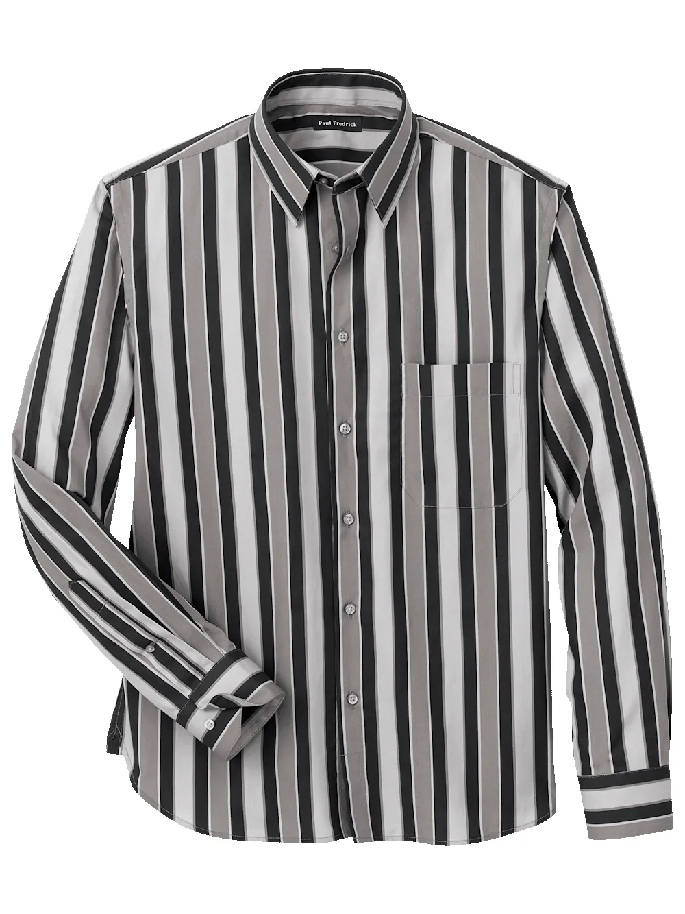 Cotton Stripe Casual Shirt - Black sold by Paul Fredrick