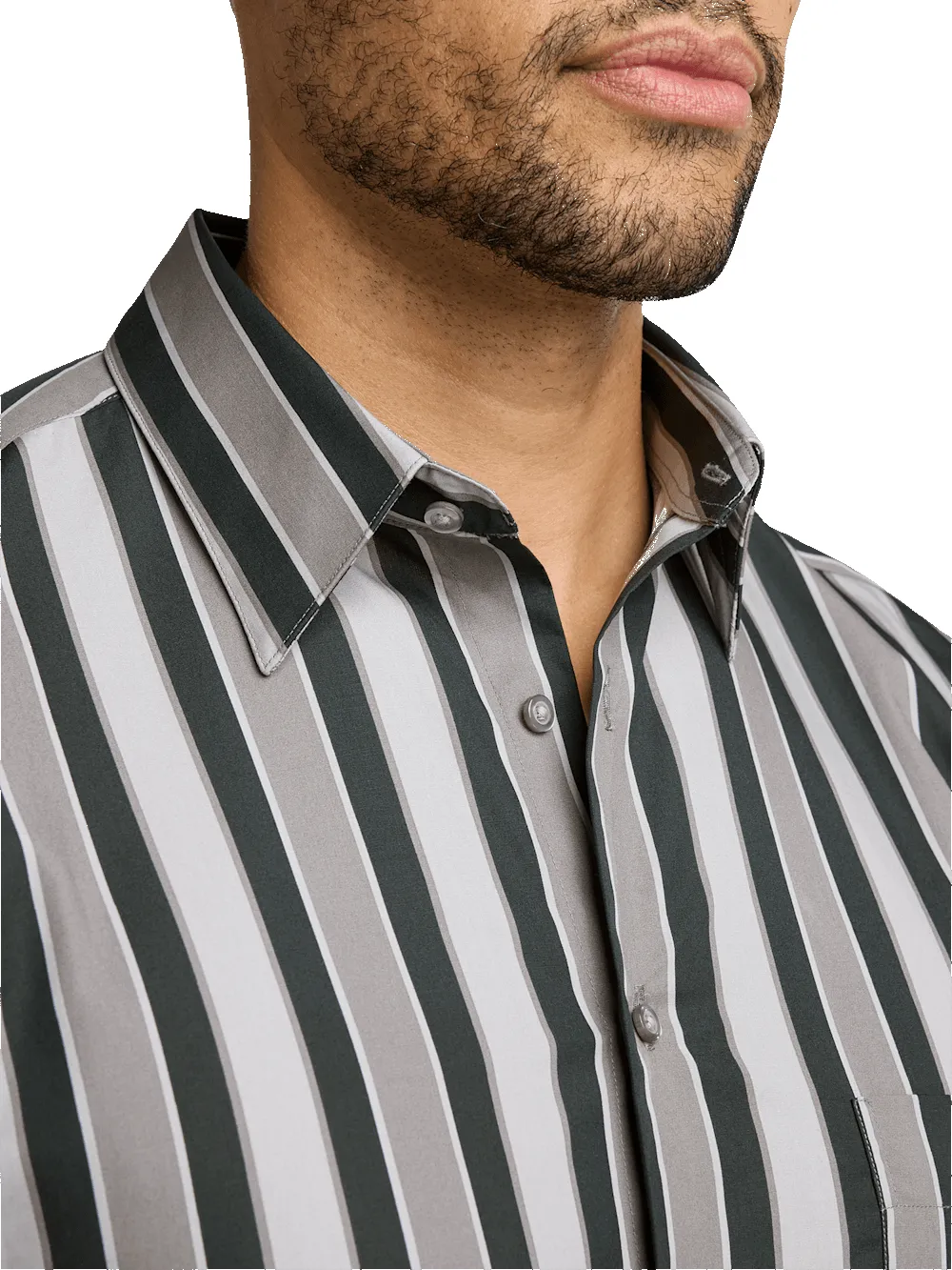 Cotton Stripe Casual Shirt - Black sold by Paul Fredrick product image thumbnail 3