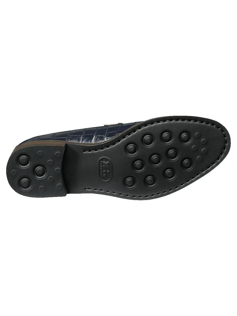 Edward Monk Strap Loafer - Navy/tan sold by Paul Fredrick product image thumbnail 5